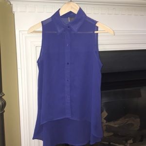 Sparkle & Fade sleeveless sheer blouse